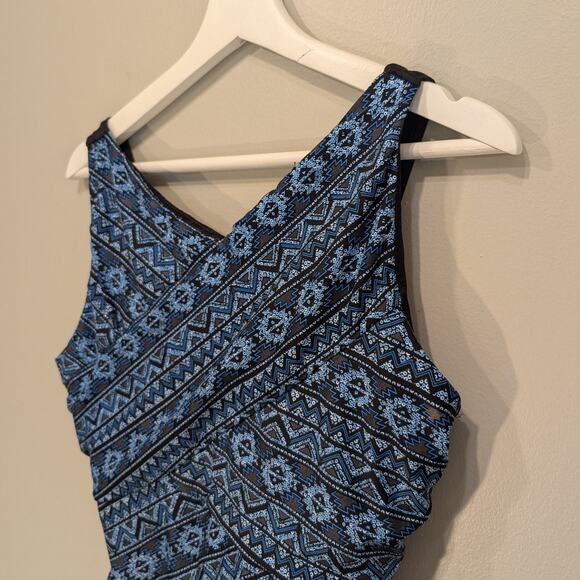 Miraclesuit Paillette Brio Printed One Piece Swimsuit Swim Pool Beach - Size 14 - Picture 4 of 9